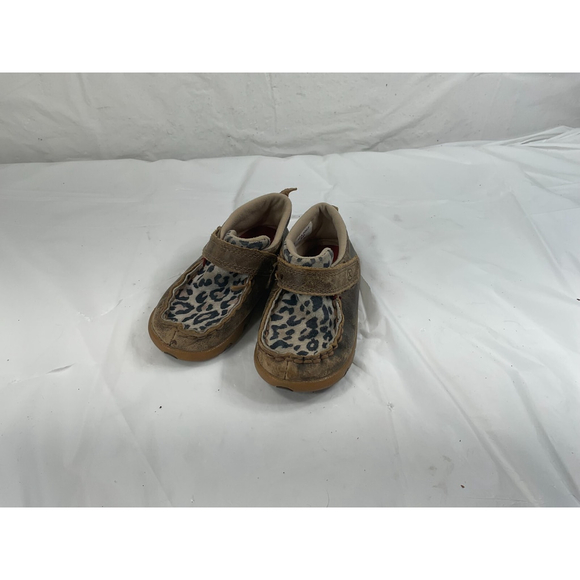 Twisted X Leopard Infant Baby Shoes Size 8 M Moc Leather Upper - Picture 16 of 16